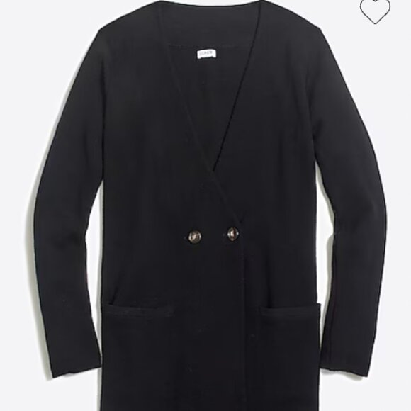 J. Crew Black Collarless Sweater Blazer Size Extra Extra Small - Picture 1 of 8